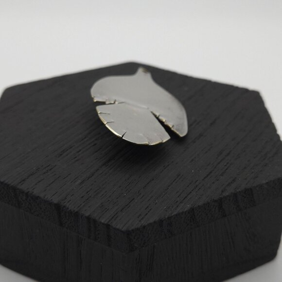 Handmade Sterling Silver 925 Dove Bird Artisan Love Gift Unique Spoon 2.25" Pin - Picture 8 of 14